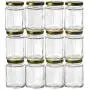 Gojars Hexagon Glass Jars 4oz Premium Food-grade. Mini Jars With Lids For Gifts, Wedding Favors, Honey, Jams And More. (12, 4oz)