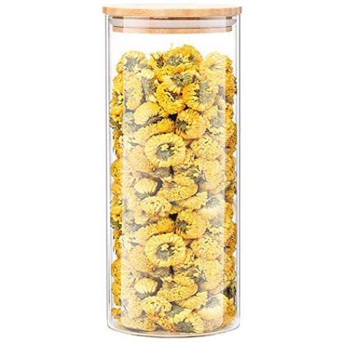 Food Storage Jar Good Sealing Heat-Resistant Borosilicate Glass Sealed Cans Dried Fruit Sealed Bottle Storage Tank Wood Lid