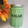 Jade Glas Retro Landhaus Zuckerbehälter/Behälter - Vintage Stil Küche - Jadeite Jaditee