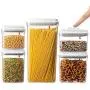 Ensemble de contenants hermétiques BREVER 5 pièces pour aliments – Céréales, Farine, Sucre, Pâtes, Riz – 100% BPA FREE, Garantie 5 ans Ensemble de contenants hermétiques BREVER 5 pièces pour aliments – Céréales, Farine, Sucre, Pâtes, Riz – 100% BPA FREE, Garantie 5 ans