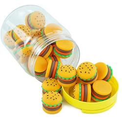 25-Pack 5ml Silicone Concentrate Container Non Stick Food Grade Hamburger Design Wax Storage Jar for Multi Use