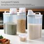 Yeldou Rice Storage Container, Rice Storage Bin Airtight Food Container, BPA Free Plastic Rice Container Bin, Cereal Grain Organizer Box with Measuring Cupfor Storing Rice, Flour, Dry Food and More