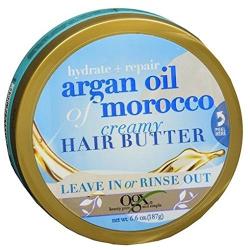 Ogx Argan Oil Of Morocco Creamy Hair Butter 6.6 Ounce Jar (195ml) (3 Pack)