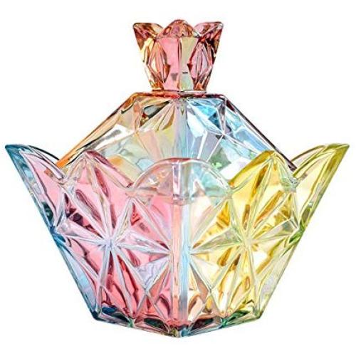 CHOOLD Royal Crown Shape Clear Glass Apothecary Jar with Lid,Crystal Candy Jar Wedding Candy Buffet Jars Food Jar for Kitchen(7oz/17oz)