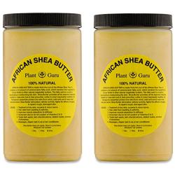 Raw African Shea Butter 32 oz (2 Pack) Bulk Unrefined Grade A 100% Pure Natural Yellow/Gold From Ghana DIY Crafts, Body, Lotion, Cream, lip Balm, Soap Making, Eczema, Psoriasis And Aid Stretch Marks