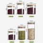 Glass Jars With Bamboo Cover Mini Coffee Sugar Tea Canister Cereal Dispenser Bottle Glass Jars Sealed Storage Tank,25X10Cm 1800Mlx2