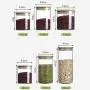 Glass Jars With Bamboo Cover Mini Coffee Sugar Tea Canister Cereal Dispenser Bottle Glass Jars Sealed Storage Tank,25X10Cm 1800Mlx2