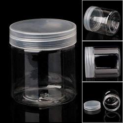 Milue 5cm OD Clear Strong PET Round Food Storage Container Jar Sealed with Clear Lid