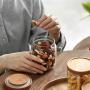 HOMELUNY Set of 4 Glass Airtight Jars with Lids Glass Storage Jars Cereal Storage Container Jars Storage Containers 320mL for Candy, Cookie, Rice, Sugar,Flour,Snacks Keeping Food Dry & Fresh