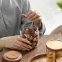 4er Glasbehälter mit Deckeln, HOMELUNY Glas Aufbewahrungsbehälter, Getreidebehälter, Aufbewahrungsbehälter für Süßigkeiten, Kekse, Reis, Zucker, Mehl, Snacks, um Lebensmittel trocken und frisch zu halten
