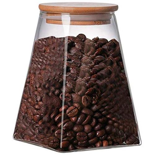 Square Glass Sealed Storage Jar Coffee Milk Powder Canned Grain Storage Tank Tea Candy Food Storage Tank,Dark Khaki