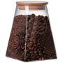 Square Glass Sealed Storage Jar Coffee Milk Powder Canned Grain Storage Tank Tea Candy Food Storage Tank,Dark Khaki