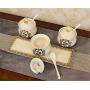 Mini Spice Jars European creative kitchen supplies ceramic cruet three-piece set with base