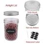 Breite-Mund-Weinkrüge mit Deckeln, Accguan 15oz Luftdichte Glasbehälter zur Lebensmittelaufbewahrung, Klare Weinkrüge ideal für Trockenwaren, Erdnussbutter, Kaffee und Marmelade, Set von 18
