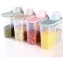 Storage Container With Flip Top Lid,Airtight Food Storage Container Set Double-Grid,Cereal Storage Container Set With With Scale,One Can Dual Purpose,4PCS-1.9L