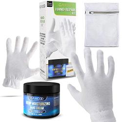 Cotton Gloves + Hand Cream For: Overnight Bedtime, Eczema Lotion Moisturizing Hands, Dry Cracked Hands, Repair, Working, Healthy, Treatment, Itchy Skin, Therapy Relief Rash, Adults And Kids