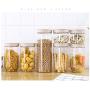 Transparent Glass Jars Seal Jars Grains Storage Bottles Spice Jar Kitchen Storage Cans Kitchen Storage Organization,BlueS