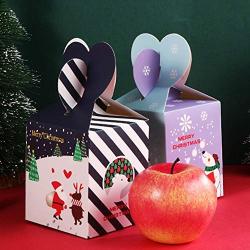 BLagenertJ 10Pcs Gift Paper Box Santa Pattern Gift Candy Apples Storage Box Bag for Christmas Party Favors Decoration Red Santa Claus#