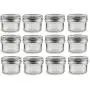 Nakpunar 12 pcs, 4 oz Glass Mason Jars with One Piece Silver Plastisol Lined Lids (4 oz, 12 pcs, Silver)
