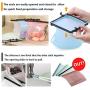 Upgrade Reusable Food Storage Bags - Silicone Foldable Leak Proof Liquid Food Organizer Bag with Zip Seal - Preservation & Cooking Baggies - for Milk Meat Vegetable Freezer Snack Large (1 L) (Blue)