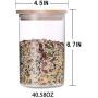 HOMILY Medium Round Shape Glass Food Storage Jar Set with Airtight Bamboo Lid Seal (1pcs, size M)