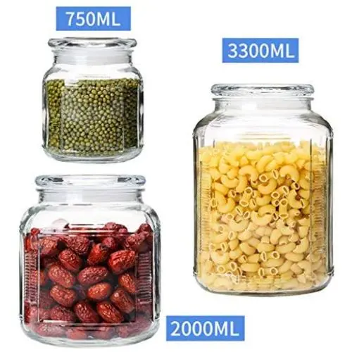 Glasbehälter, luftdicht, Küchen-Lebensmittelbehälter, zur Aufbewahrung von Kimchi/Walnüssen/Müsli/Haferflocken