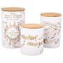 Harry Potter Marauders Map Porcelain 3 Piece Canister Set - Three Sizes with Gold Marauders Map Design