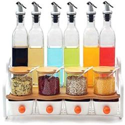 Kitchen Storage Containers Glass Jars, Multifunctional Storage Rack Set,Vinegar Soy Sauce Wine Bottle Spice,Kitchen Storage Containers