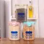 OUYAWEI for Kitchen Grain Storage Tank Box Transparent Sealed Plastic Jar Food Storage Container Blue 800ml