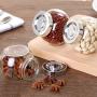 Set of 3 Glass Canister Food Storage Jar with Lid Kitchen Sealed Can for Coffee Bean Grains and Candy