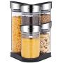 WANGLX ST Food Storage Container, Glass Rotating Seasoning Bottle, Creative Spice Jar Set, Food Storage Jar Clear Glass Seal, Coffee, Spice Container, Kitchenware, Transparent