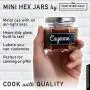 Mini Hexagon Glass Jars - 1.5 oz Set of 24 Glass Jars with Silver Caps with Chalkboard Labels and Marker - Perfect for Spices, Honey, Canning, Gifts and Crafts Mini Hexagon Glass Jars - 1.5 oz Set of 24 Glass Jars with Silver Caps with Chalkboard Labels and Marker - Perfect for Spices, Honey, Canning, Gifts and Crafts
