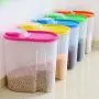 Kitchen Food Storage Jar Airtight Food Storage Kitchen glass jar moisture-proof home multi-purpose jam bottle cruet Grain storage tank transparent sealed plastic jar (Color : Green 1.8l)