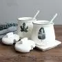 2 Piece Set Combination Nordic Ceramic Seasoning Jar Kitchen Supplies Storage Tank Household Oil Salt Cans Sugar Cans for Gift,D 2 Piece Set Combination Nordic Ceramic Seasoning Jar Kitchen Supplies Storage Tank Household Oil Salt Cans Sugar Cans for Gift,D