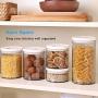 Cereal Storage Containers Dispenser Cookie Jar Plastic with Lids Airtight Bpa Free Large, Food Storage Containers for Kitchen Pantry Organization Canister Candy Bulk, 3-Pieces (Size : 900mL)