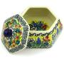 Polish Pottery 4-inch Jar with Lid made by Ceramika Artystyczna (Copper Rose Meadow Theme) Signature UNIKAT + Certificate of Authenticity