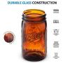 Ball Amber Glass Wide Mouth Mason Jars (32 oz/ Quart ) 4 Pack. With Airtight lids and Bands - Amber Canning Jar - UV light Protection - Microwave & Dishwasher Safe. + SEWANTA Jar Opener