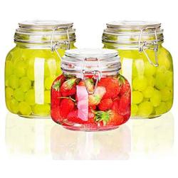 Sealed Storage Jar 3PCS Food Jam Glass Bottles With Buckle Transparent Tea Coffee Grains Storage Cans 3 Pieces/set DELICATEWNN