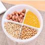 m?kvfa Multi-grain Food Cereal Storage Box, Separated Sealed Storage Container With Souble Lid Rotating Cover for Flour, Sugar (L, Green)