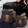 Glasbehälter, Tee-Tüten, Kaffee, Süßigkeitenbehälter, Haushalt Dichtung Keramik, Kleiner Tank Retro Chinesisch, Mini Tragbarer Weckvasen (Größe: S)