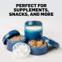 BlenderBottle C01726 PRO STAK ProStak Twist n Lock Storage Jars Expansion 3-Pak with Pill Tray, Clear/Teal