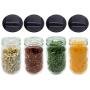 Jarming Collections Glass Spice Jars/Bottles -Mini Mason Spice Jars 4 oz. Empty Spice Containers with Pour/Sift Course Shaker Lids Complete Set with Chalk Spice Labels for Herbs and Spices