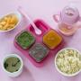green sprouts Fresh Baby Food Glass Cubes (4 Pack, 2 Oz) | Store, carry, heat, & serve homemade baby food | Tempered glass is durable & shatter-resistant, Lid provides leak-proof seal, Dishwasher safe