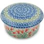Polish Pottery Jar with Lid 5-inch Sprouting Tulips made by Ceramika Artystyczna