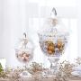 HOUSIYU Candy Jar Transparent Glass with Lid Storage Tank, Suitable for Kitchen and Bathroom Small Items Storage, Wedding Center Decoration Candy Self-Service Tank, 2-Piece Set