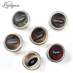 Magnetic Spice Jar Set With Stickers Stainless Steel Spice Tins Spice Storage Container Pepper Seasoning Sprays Tools (16)