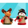 TOPBATHY 2pcs Christmas Candy Jar Food Storage Container Reindeer Snowman Doll Cookie Gift Bottle Jar for Xmas Holiday Party Supplies