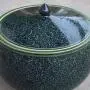 Bouteilles et Crock de Rangement Alimentaire en Céramique Cylindre de Riz Chinois Retro Cuisine, Résistant à l'Humidité et aux Insectes, Fabrication Artisanale 10kg 20kg (Couleur : Vert, Taille : 34x32cm)