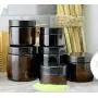 Lot 12 de bocaux en verre ambrés droits de 1, 2 et 4 onces ; Idéal pour cosmétiques, lotions, scrubs corporels et baumes. Lot 12 de bocaux en verre ambrés droits de 1, 2 et 4 onces ; Idéal pour cosmétiques, lotions, scrubs corporels et baumes.