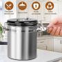 Airtight Coffee Canister, HOKEKI Stainless Steel Container for the Kitchen, Coffee Ground Vault Jar With One Way Co2 Valve And Scoop, Tea Coffee Sugar, Extra Coffee Spoon, 16 oz (Stainless Steel)